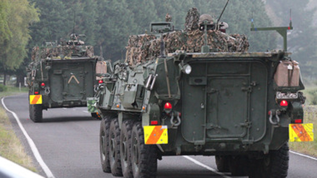 Armoured vehicles brought in during the siege (NZ Herald)