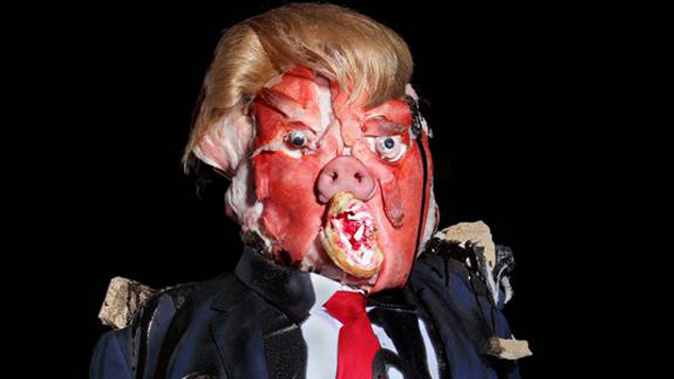 Artist James Ostrer's Donald Trump piece which features in a Hong Kong art show (Supplied).