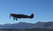 A plane from Warbirds over Wanaka taking of for the finale. (Paul Grover / Twitter)