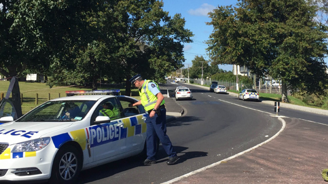 Police at Keri Downs Park, Papakura where a dead body was found (Photo / Jordan Bond).