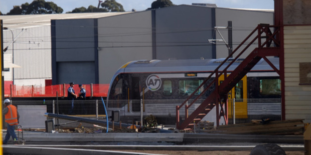 The person was rescued from under the train at 3.30pm. Photo / Brad Ambrose