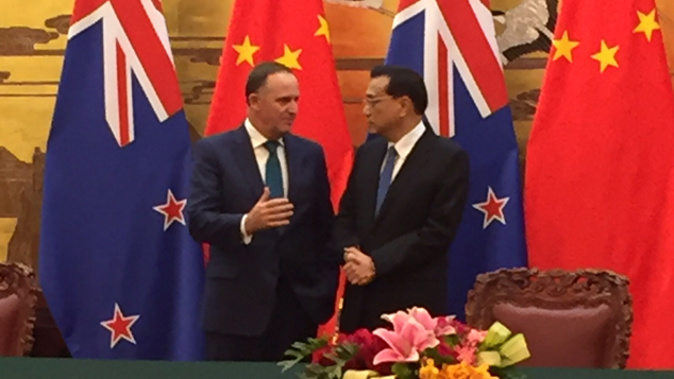 Prime Minister John Key meeting Premier Li Keqiang of China (Barry Soper)