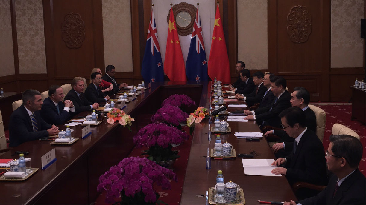 Prime Minister John Key meets with China's President Xi Jingping (Photo / Barry Soper)
