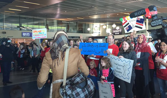 The Syrian families arrive at Dunedin airport (Supplied) 