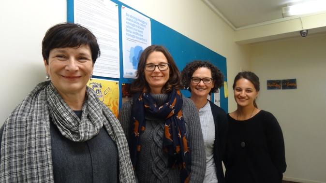 Staff invovled with Youthline's free health service for vulnerable youth. From left: Maria Kekus (nurse practitioner) Shae Ronald (service manager) Felicity Ludbrook (GP) and Leanne Stewart (nurse) (Photo / Supplied)
