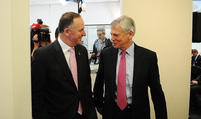 John Key with Reserve Bank governor Graeme Wheeler (Getty Images) 