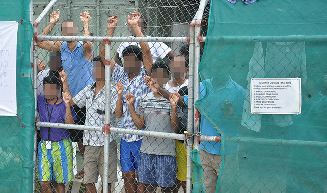 Detainees at the Manus Island camp in 2014 (AAP)