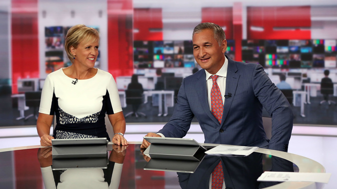 Hilary Barry and Mike McRoberts on the revamped 6pm news set (Getty Images)