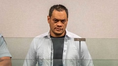 Murder defendant Frederick Hobson, who fatally stabbed Sandringham dairy worker Janak Patel in the course of a robbery, appears in the High Court at Auckland in 2022. Photo / Michael Craig