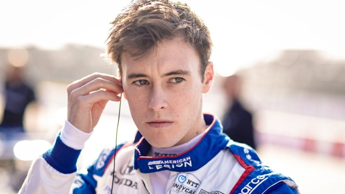Marcus Armstrong will be a fulltime driver in the 2024 IndyCar series after not driving oval races in 2023. Photo / Getty Images