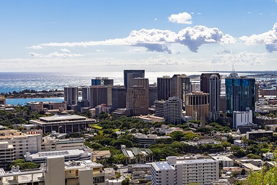 Downtown Honolulu as seen from the Punchbowl Crater. Photo / Supplied