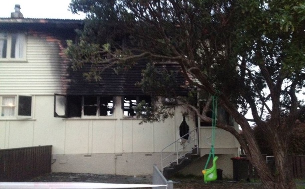 Damage to the house in Porirua from the fire (Georgia Nelson)