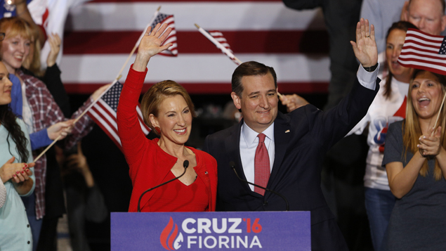 Ted Cruz with running mate Carly Fiorina (Getty Images)