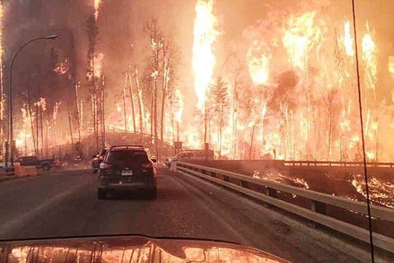 The wildfire in Fort McMurray Canada has doubled in size (Twitter).