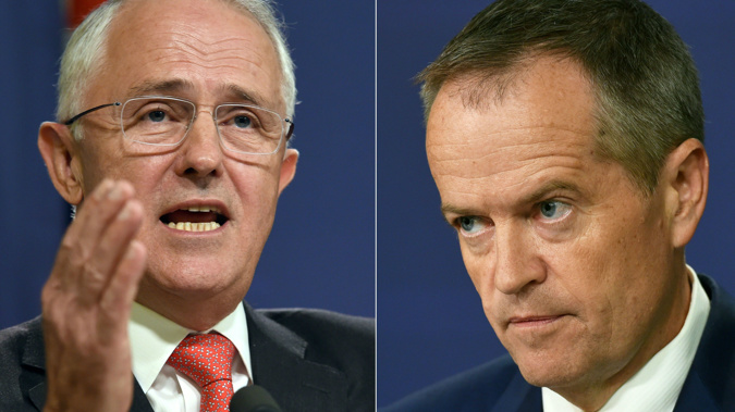 Australian Prime Minister Malcolm Turnbull and opposition leader Bill Shorten (Getty Images)