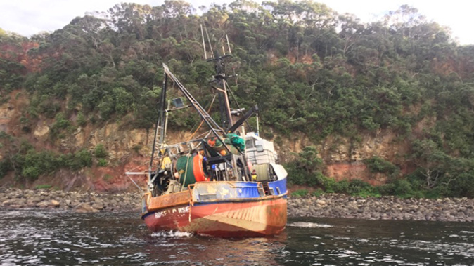 Boat being re-surfaced (Supplied).