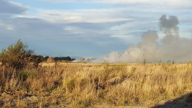 The fire at Selwyn River, Christchurch (Chris Lynch).