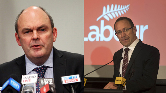 Steven Joyce and Andrew Little (Newspix).