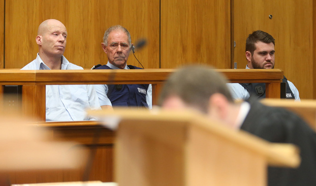 Tully, far left, in court during sentencing (Pool Photo) 