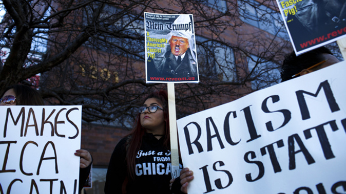 Donald Trump's campaign rhetoric has sparked protests across the US. (Getty Images)