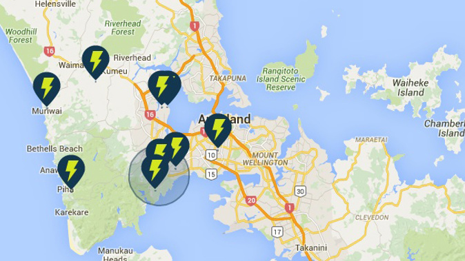 Map of power outages (Vector Website)