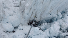 Wreckage of a Alpine Adventures Scenic Flights Eurocopter 6 " Squirrel " helicopter at Fox Glacier.