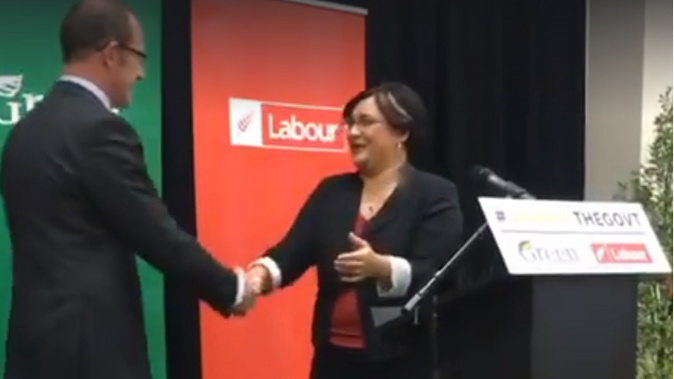 Labour Party leader Andrew Little at Green Party AGM (Green Party Facebook)