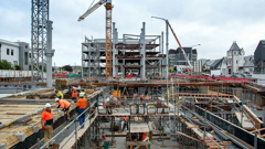 A construction site on Durham St, part of the Christchurch earthquake rebuild (Supplied)