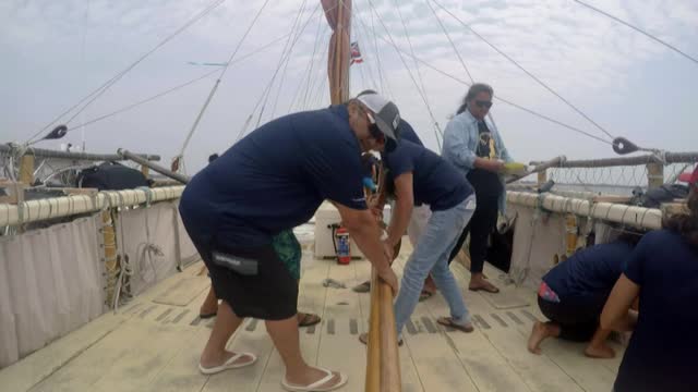 Polynesian canoe travels around the world