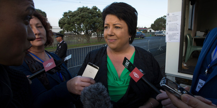 Social Housing Minister Paula Bennett made a 20-minute visit to Te Puea Marae today (Photo / NZ Herald)