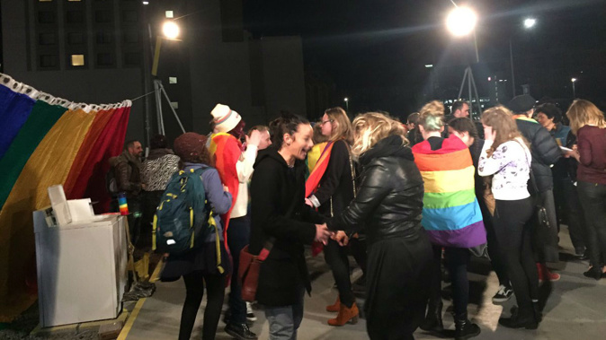 Christchurch residents dancing at the Dance-O-Mat (Charlie Greenhalgh).