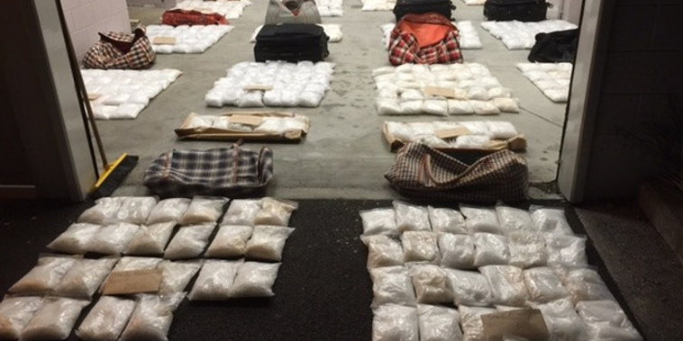 Some of the meth found in the massive 494kg haul in Northland yesterday (Supplied).