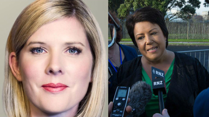 TVNZ reporter Rebecca Wright and Social Housing Minister Paula Bennett (Photo / NZME)