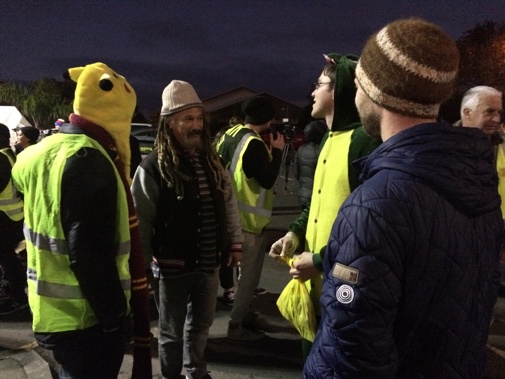 Protesters early this morning (Supplied)