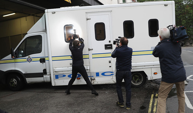 Thomas Mair arriving at court in a police van (Getty Images)