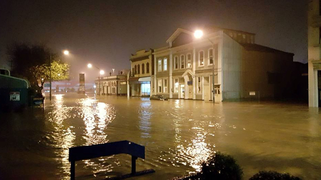 Intense flooding hit Whanganui on this day last year (Photo - The Hits)