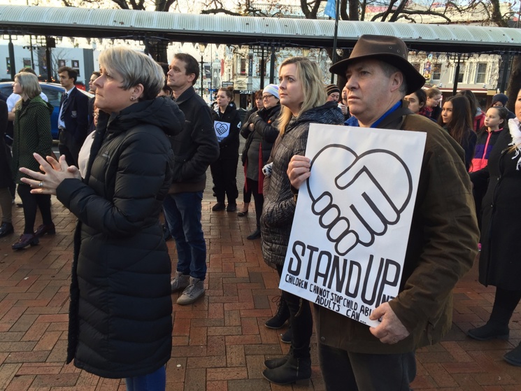 Demonstrators in Dunedin (Matiu Workman)