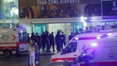 Emergency services at the scene after the deadly attack on Ataturk Airport (Twitter)