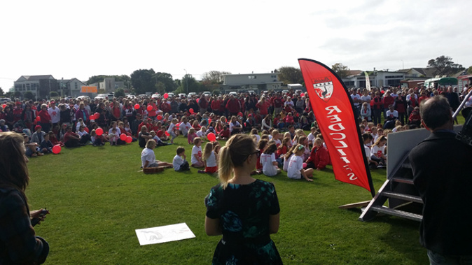 A protest against the closure of Redcliffs School (Chris Lynch)