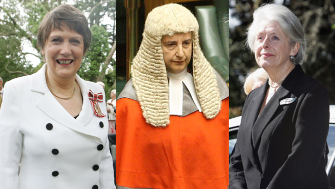 Women who have held top positions in New Zealand: Helen Clark, Sian Elias and Dame Silvia Cartwright (Getty Images)