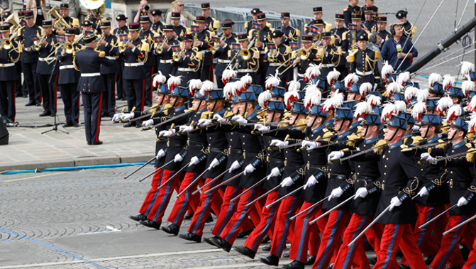 Bastille Day Parade along the Champs Elysees in 2014 (Getty Images).
