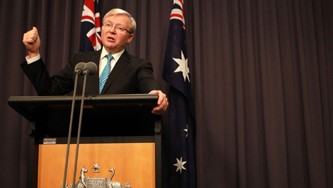 Kevin Rudd speaking in 2013 (Photo / Getty Images)