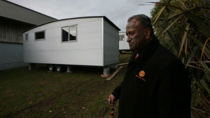 Rangi McLean said five of the portacom housing units arrived on Friday, and two more will be here this week (Photo / NZ Herald)