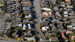 Aerial view of liquefaction and earthquake damaged houses in Christchurch. Photo / File