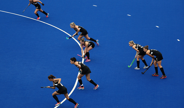 The Black Sticks line up for a penalty against the Netherlands (Getty Images)