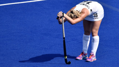 Liz Thompson dejected after Black Sticks' loss to Germany (PHOTOSPORT) 