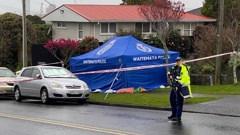 Police at the scene of Kevin Hay's death on Ocean View Rd, Hillcrest, in August 2022. Photo / Ben Leahy