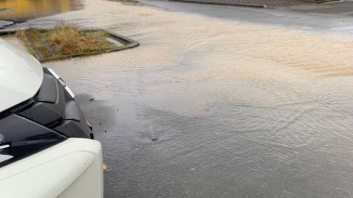 The scene of the burst water main. Photo / Wellington Water