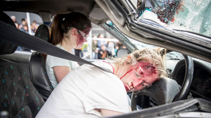 Bloody crash simulation stops Auckland traffic