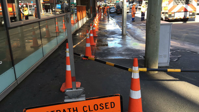 Sewage in Wellington street (Georgia Nelson).